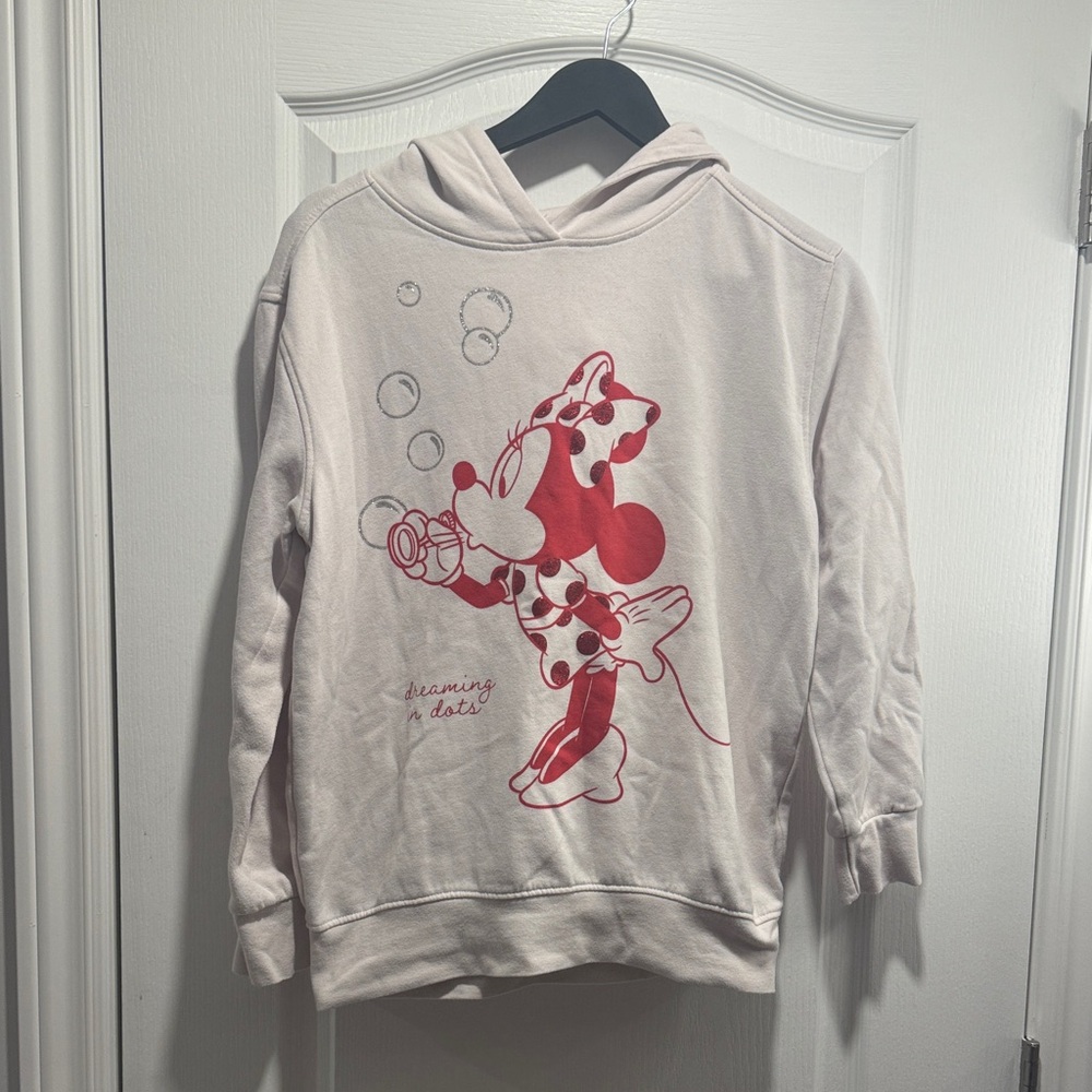 284-Disney Store Minnie Mouse Hoodie Dreaming in Dots Graphic Pullover